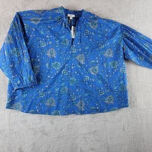 J. Jill Blue Floral Top